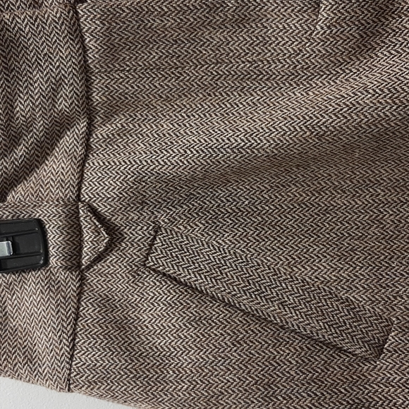 Brown/Tan Tweed Knee Length Wool Skirt, Size 8 - Picture 3 of 8